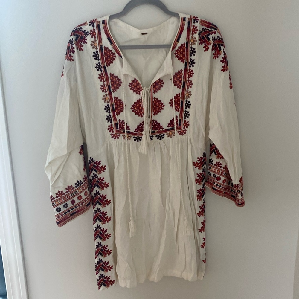 Free People Bohemian Gypsy Hippie Embroidered Dress